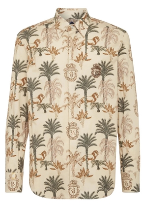 Billionaire graphic-print cotton shirt - Neutrals
