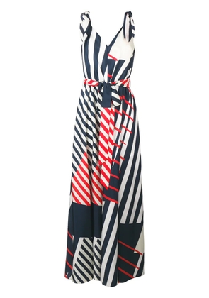 Paule Ka striped evening dress - White