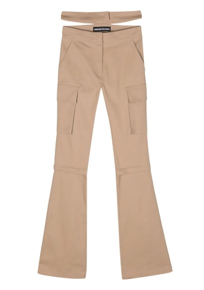 ANDREĀDAMO detachable-panels flared cargo trousers - Neutrals