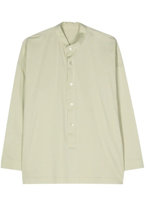 Homme Plissé Issey Miyake band-collar cotton shirt - Green