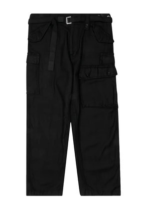 sacai belted cargo trousers - Black