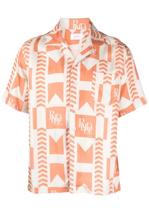 RHUDE geometric-print linen shirt - Neutrals
