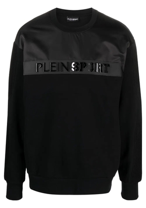 Plein Sport logo-lettering cotton sweatshirt - Black
