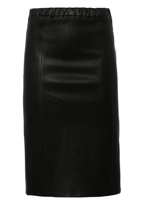 Arma leather midi skirt - Black