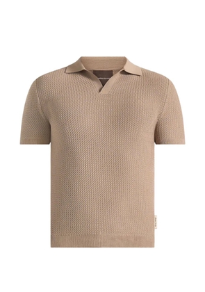 Manière De Voir Rowen textured knitted polo shirt - Neutrals