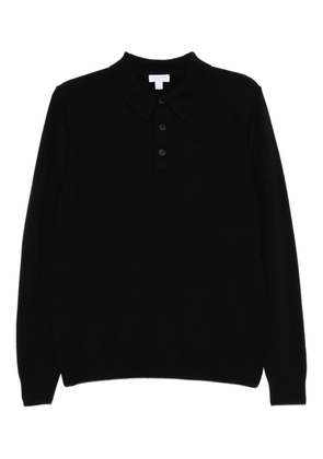 Sunspel wool polo shirt - Black
