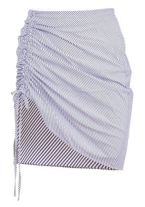 Fleur Du Mal ruched poplin mini skirt - Blue