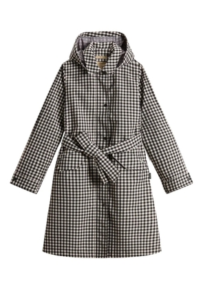 Woolrich gingham belted water-resistant trench coat - Black