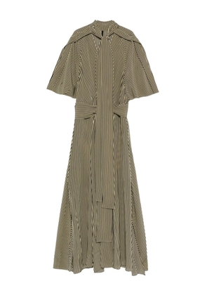 Petar Petrov stripe tie-neck maxi dress - Neutrals