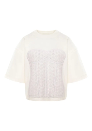 HAMZA corset-panel T-shirt - White