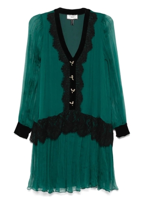 NISSA lace-insert silk mini dress - Green