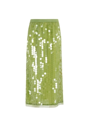 Semicouture Iris sequin-embellished midi skirt - Green