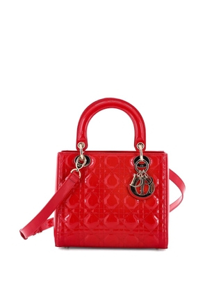 Christian Dior Pre-Owned Lady Dior Bag Cannage Quilt Patent Medium satchel - Red