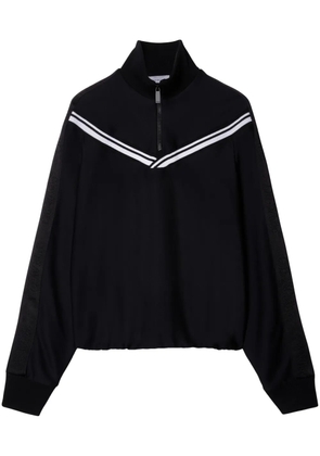 Off-White logo-band ribbed track jacket - Black