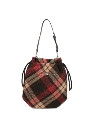 Vivienne Westwood tartan-pattern drawstring clutch bag - Red