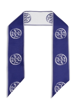 Tory Burch printed neck scarf - Blue