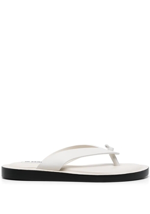 Jil Sander leather slides - White