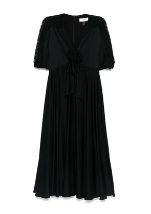 NISSA floral-lace dress - Black