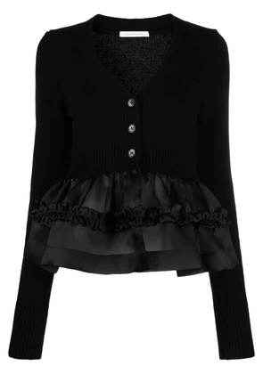 Cecilie Bahnsen ruffle-hem button-up jumper - Black