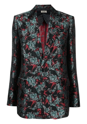 Zadig&Voltaire floral-jacquard single-breasted blazer - Black