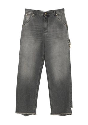 DARKPARK frayed-hem chain-detail trousers - Black