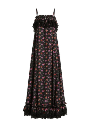 Dolce & Gabbana ruffled floral maxi dress - Black
