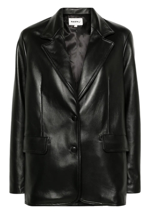Seen Users notch-lapels leather blazer - Black