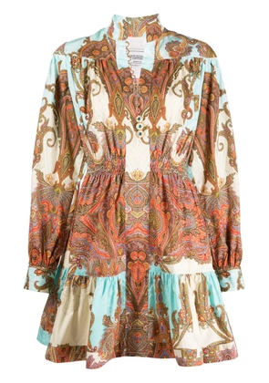 Forte Dei Marmi Couture paisley-print long-sleeve cotton dress - Blue