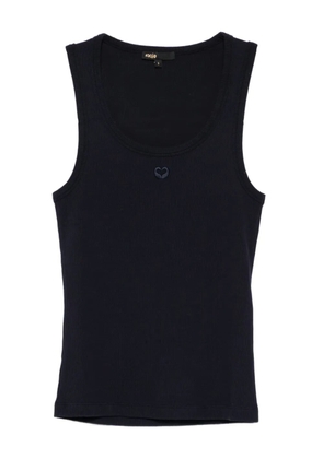 Maje heart-embroidery tank top - Blue