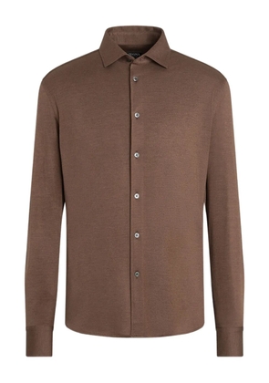 Zegna cashmere-silk-blend shirt - Brown