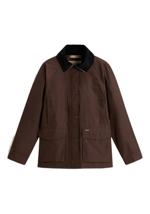 Woolrich velvet-collar cotton jacket - Brown