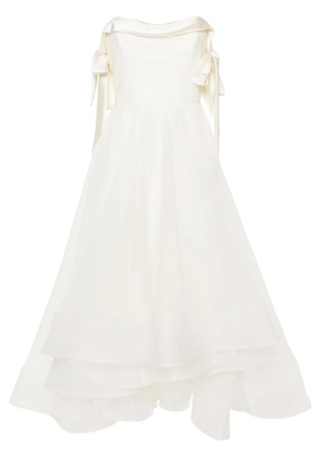 Ana Radu crepe flared midi dress - Neutrals