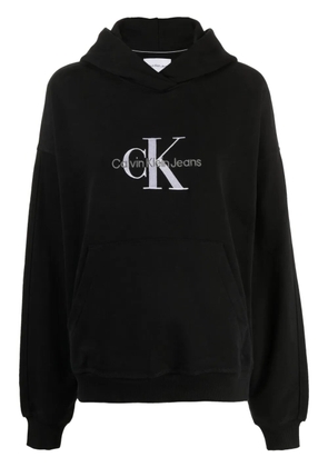 Calvin Klein logo-print cotton-blend hoodie - Black