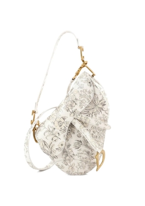 Christian Dior Pre-Owned Saddle Handbag with Strap Printed Leather Medium shoulder bag - Metallic