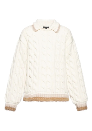 Lacoste cable-knit sweater - White