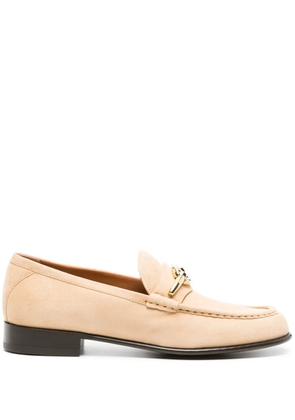 Valentino Garavani VLogo-plaque suede loafers - Neutrals