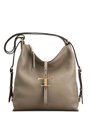 Tod's t buckle leather shoulder bag - Grey