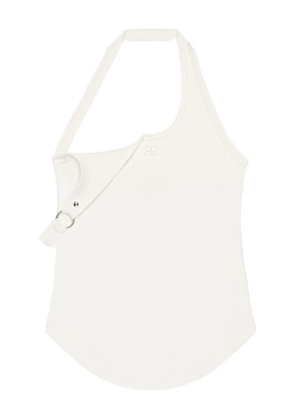 Courrèges asymmetric halterneck top - White