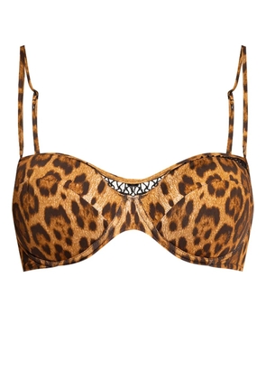 La Perla leopard-print cut-out bikini top - Brown