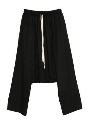 Alchemy linen-blend drop-crotch trousers - Black