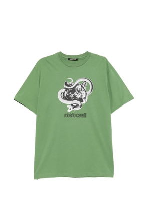 Roberto Cavalli graphic-print cotton T-shirt - Green
