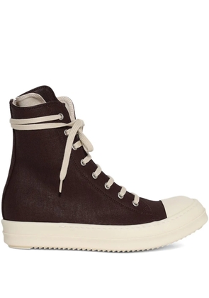 Rick Owens DRKSHDW 35mm denim high-top sneakers - Brown