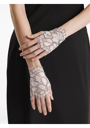 2310 STUDIO crochet-lace fingerless gloves - White