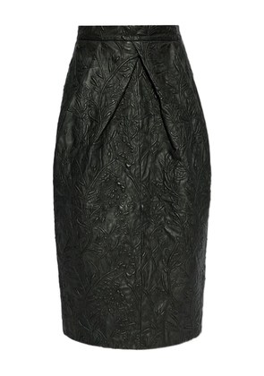MUNTHE embossed floral pencil skirt - Black
