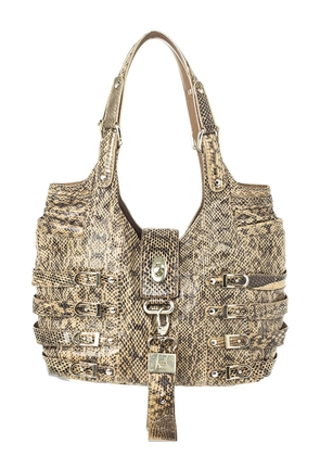 Jimmy Choo Pre-Owned Bree snakeskin-buckle shoulder bag - Brown