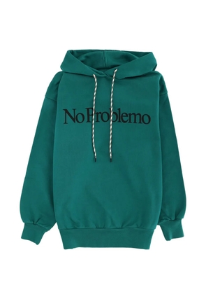 NO PROBLEMO logo-print hoodie - Green