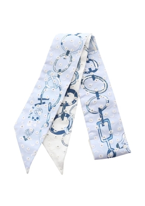 Hermès Pre-Owned 2020s Do Re Boucles Broderie Anglaise silk scarf - Blue