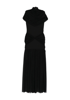 AXEL 113 Gace ruched mesh maxi dress - Black