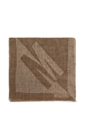 Moschino logo-detail scarf - Brown