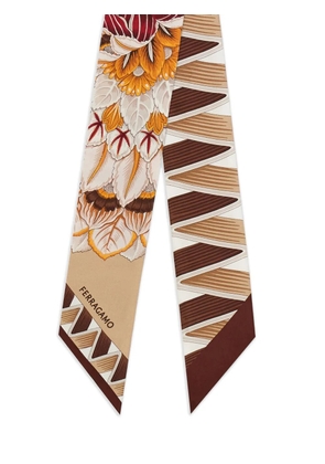 Ferragamo floral-print silk scarf - Neutrals